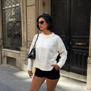 Kadın Bisiklet Yaka Oversize Basic Premium Triko Kazak